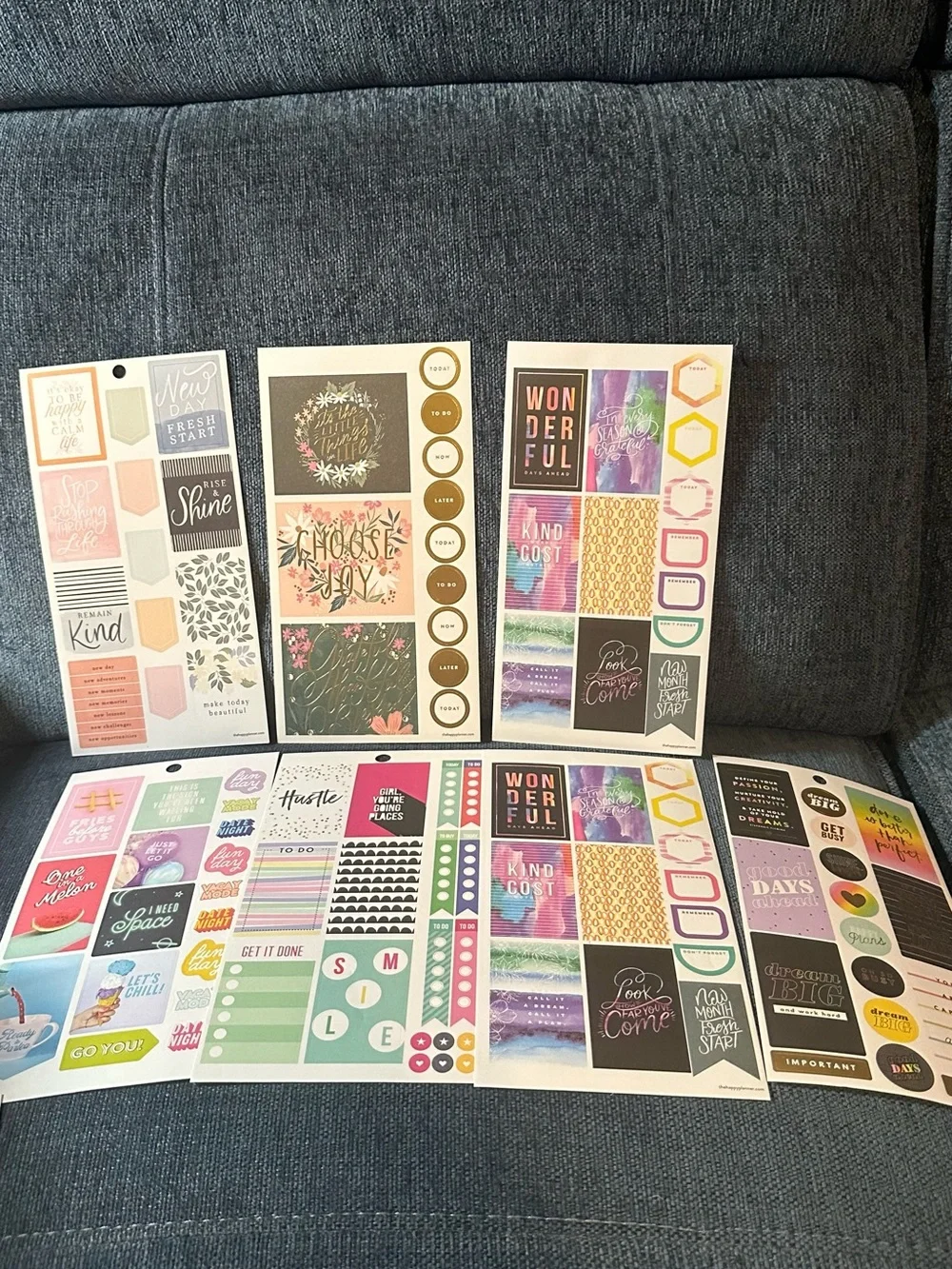 The Happy Planner Printed Vertical Layouts & Quotes Sticker Sheet Bundle